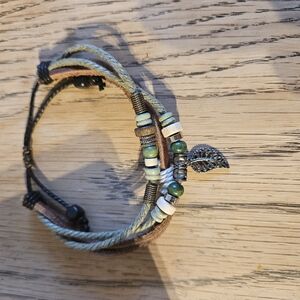 Bohemian Leaf Charm Bracelet